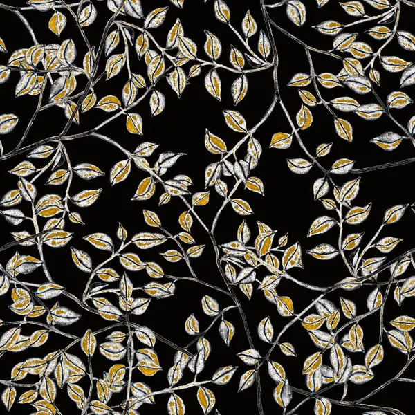 Retro Aquarell Nahtlose Muster Mit Blumen Und Blättern Tolles Design — Stockfoto