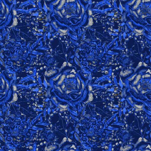 Ретро акварельный узор без печати с цветами, листьями и цепями, отличный дизайн для любых целей. Элегантная цветочная мода. Винтажная летняя или весенняя конструкция поверхности. Модное текстильное оформление
.