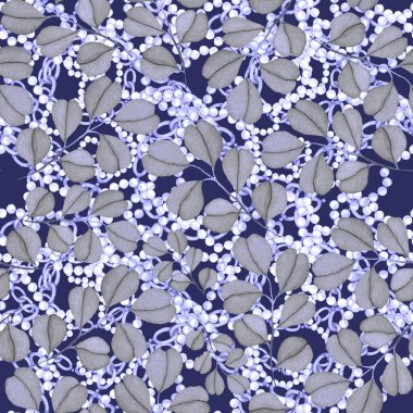 Çiçekler, yapraklar ve zincirlerle suluboya desenli, her amaçla yapılmış harika bir tasarım. Zarif çiçek desenli. Klasik yaz ya da bahar yüzey tasarımı. Moda tekstil dekorasyonu.