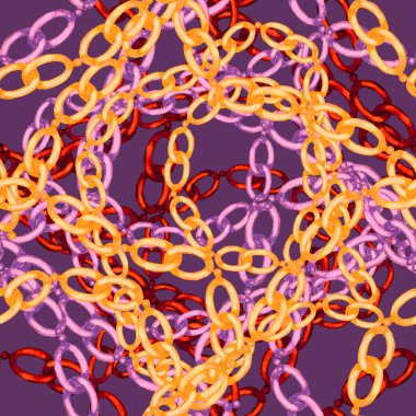 Zincirli suluboya desen. Elle çizilmiş metal mücevherli zarif moda baskısı. Klasik lüks yüzey tasarımı. Herhangi bir tasarım için suluboya süsleme.