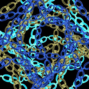 Zincirli suluboya desen. Elle çizilmiş metal mücevherli zarif moda baskısı. Klasik lüks yüzey tasarımı. Herhangi bir tasarım için suluboya süsleme.