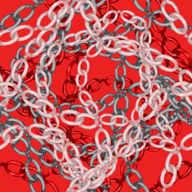 Zincirli suluboya desen. Elle çizilmiş metal mücevherli zarif moda baskısı. Klasik lüks yüzey tasarımı. Herhangi bir tasarım için suluboya süsleme.