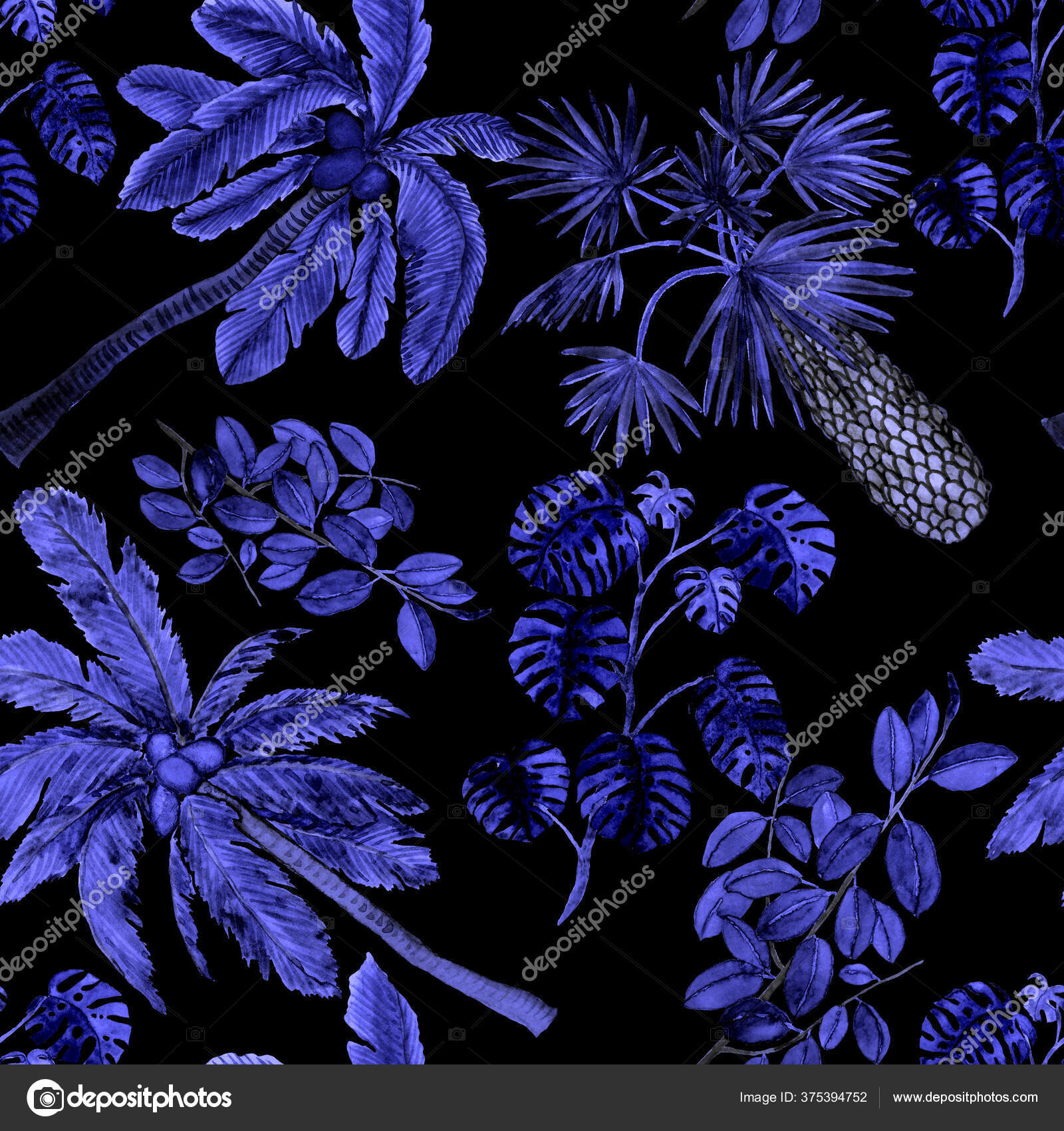 具有现代风格的掌心的水色无缝图案水彩画的植物设计热带彩色照片奇异的热带棕榈树奇异的丛林壁纸任何目的的伟大设计 图库照片 C Natallianovik 具有现代风格的掌心的水色无缝图案水彩画的植物设计热带彩色照片奇异的热带棕榈树奇异的丛林壁纸任何目的的伟大设计 图库照片 C Natallianovik