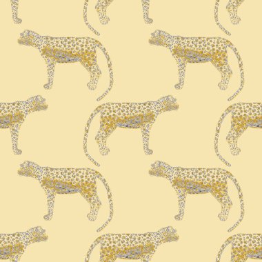 Leopar desenli sulu boya. Hayvani bir doku. Moda tarzı, kusursuz desen. Leopar arkaplanı