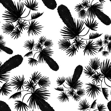 Modern tarzda palmiyeleri olan dikişsiz suluboya desen. Suluboya botanik tasarımı. Tropik renk baskısı. Egzotik tropik palmiye ağacı. Egzotik orman duvar kağıdı. Her amaç için harika bir tasarım.