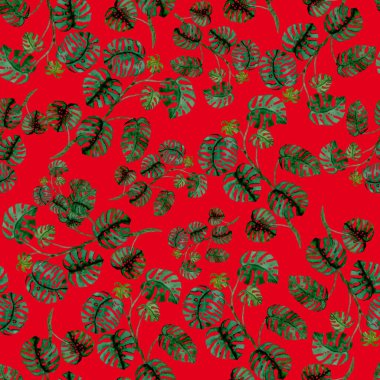 Modern tarzda palmiyeleri olan dikişsiz suluboya desen. Suluboya botanik tasarımı. Tropik renk baskısı. Egzotik tropik palmiye ağacı. Egzotik orman duvar kağıdı. Her amaç için harika bir tasarım.