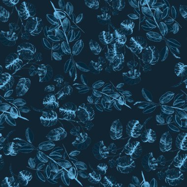 Modern tarzda palmiyeleri olan dikişsiz suluboya desen. Suluboya botanik tasarımı. Tropik renk baskısı. Egzotik tropik palmiye ağacı. Egzotik orman duvar kağıdı. Her amaç için harika bir tasarım.