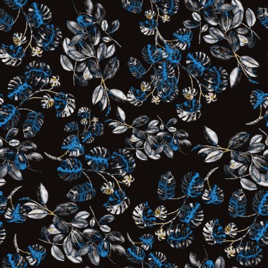 Modern tarzda palmiyeleri olan dikişsiz suluboya desen. Suluboya botanik tasarımı. Tropik renk baskısı. Egzotik tropik palmiye ağacı. Egzotik orman duvar kağıdı. Her amaç için harika bir tasarım.