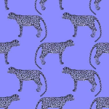 Leopar desenli sulu boya. Hayvani bir doku. Moda tarzı, kusursuz desen. Leopar arkaplanı