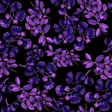 Modern tarzda palmiyeleri olan dikişsiz suluboya desen. Suluboya botanik tasarımı. Tropik renk baskısı. Egzotik tropik palmiye ağacı. Egzotik orman duvar kağıdı. Her amaç için harika bir tasarım.