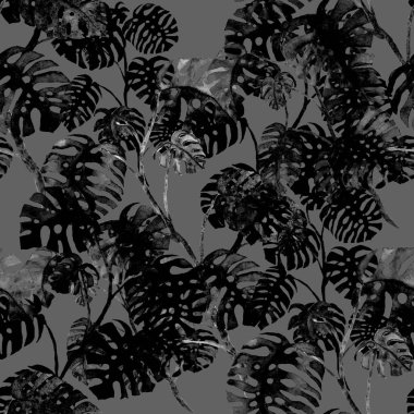 Modern tarzda palmiyeleri olan dikişsiz suluboya desen. Suluboya botanik tasarımı. Tropik renk baskısı. Egzotik tropik palmiye ağacı. Egzotik orman duvar kağıdı. Her amaç için harika bir tasarım.