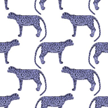 Leopar desenli sulu boya. Hayvani bir doku. Moda tarzı, kusursuz desen. Leopar arkaplanı