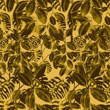 Modern tarzda palmiyeleri olan dikişsiz suluboya desen. Suluboya botanik tasarımı. Tropik renk baskısı. Egzotik tropik palmiye ağacı. Egzotik orman duvar kağıdı. Her amaç için harika bir tasarım.