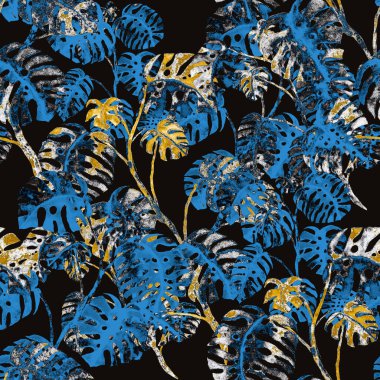 Modern tarzda palmiyeleri olan dikişsiz suluboya desen. Suluboya botanik tasarımı. Tropik renk baskısı. Egzotik tropik palmiye ağacı. Egzotik orman duvar kağıdı. Her amaç için harika bir tasarım.