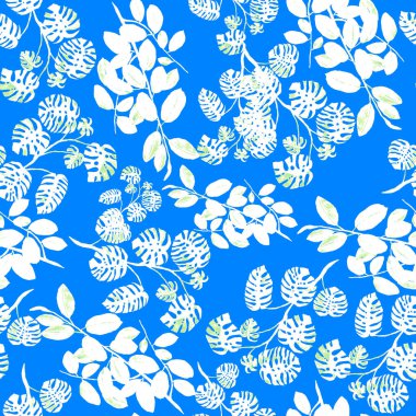 Modern tarzda palmiyeleri olan dikişsiz suluboya desen. Suluboya botanik tasarımı. Tropik renk baskısı. Egzotik tropik palmiye ağacı. Egzotik orman duvar kağıdı. Her amaç için harika bir tasarım.