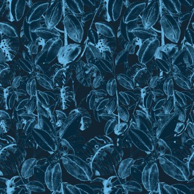 Modern tarzda palmiyeleri olan dikişsiz suluboya desen. Suluboya botanik tasarımı. Tropik renk baskısı. Egzotik tropik palmiye ağacı. Egzotik orman duvar kağıdı. Her amaç için harika bir tasarım.