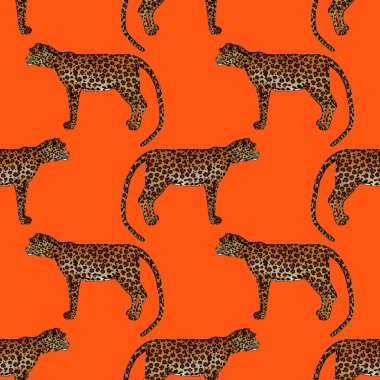 Leopar desenli sulu boya. Hayvani bir doku. Moda tarzı, kusursuz desen. Leopar arkaplanı
