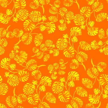 Modern tarzda palmiyeleri olan dikişsiz suluboya desen. Suluboya botanik tasarımı. Tropik renk baskısı. Egzotik tropik palmiye ağacı. Egzotik orman duvar kağıdı. Her amaç için harika bir tasarım.