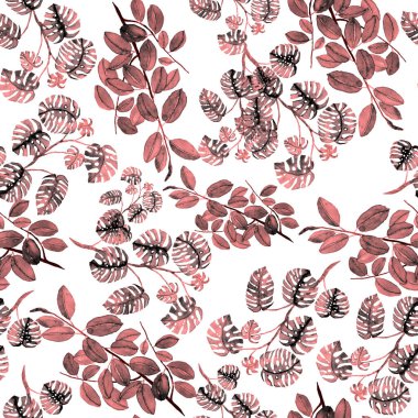 Modern tarzda palmiyeleri olan dikişsiz suluboya desen. Suluboya botanik tasarımı. Tropik renk baskısı. Egzotik tropik palmiye ağacı. Egzotik orman duvar kağıdı. Her amaç için harika bir tasarım.