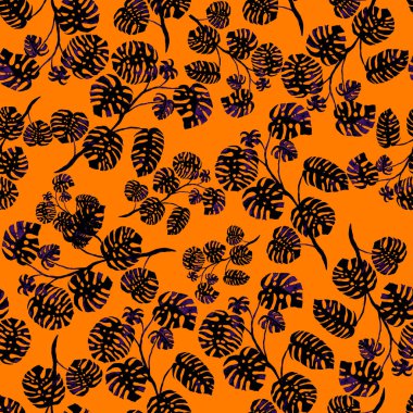 Modern tarzda palmiyeleri olan dikişsiz suluboya desen. Suluboya botanik tasarımı. Tropik renk baskısı. Egzotik tropik palmiye ağacı. Egzotik orman duvar kağıdı. Her amaç için harika bir tasarım.