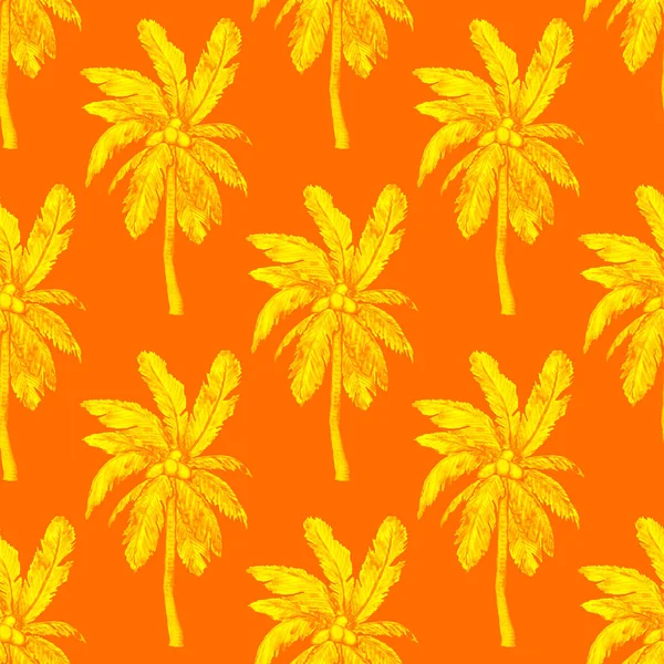 Watercolor Seamless Pattern Palms Modern Style Watercolor Botanical Design Tropical — Stock Photo, Image