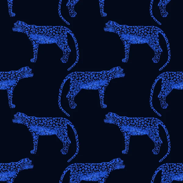 Akvarell Sömlöst Mönster Med Leopard Djur Struktur Mode Stil Sömlös — Stockfoto