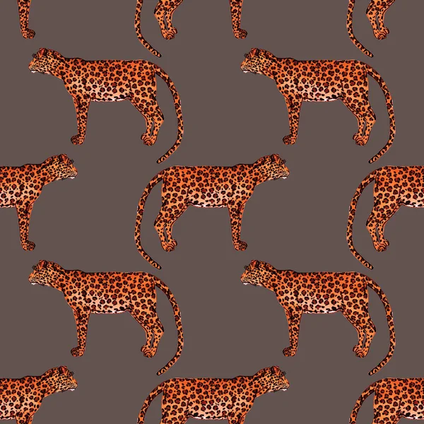 Padrão Sem Costura Aquarela Com Leopardo Textura Animalística Estilo Moda — Fotografia de Stock