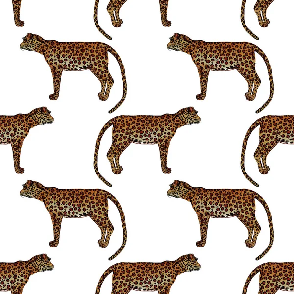 Patrón Sin Costura Acuarela Con Leopardo Textura Animal Patrón Sin — Foto de Stock
