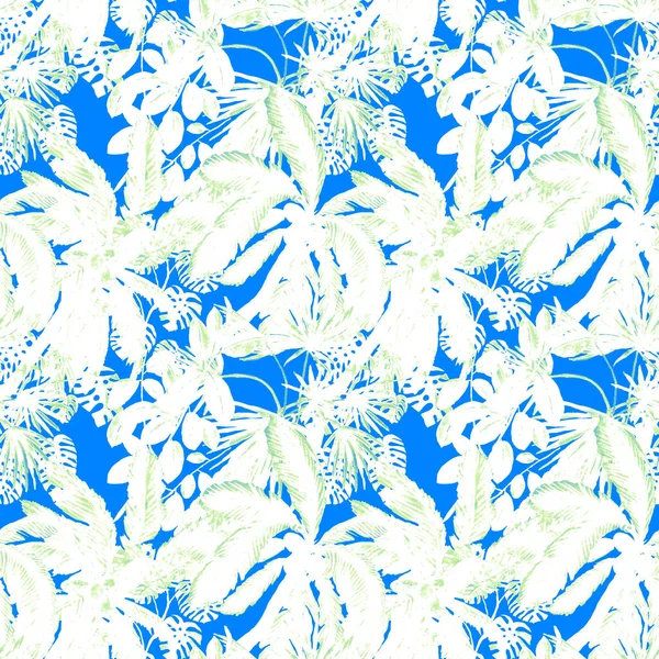 Wzór Bezszwowy Akwarela Palmami Nowoczesnym Stylu Projekt Botaniczny Akwareli Tropikalny — Zdjęcie stockowe