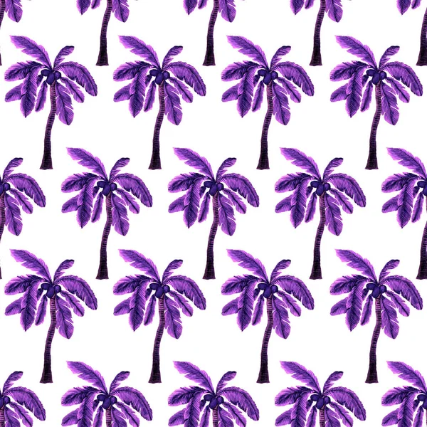 Watercolor Seamless Pattern Palms Modern Style Watercolor Botanical Design Tropical — Stock Photo, Image