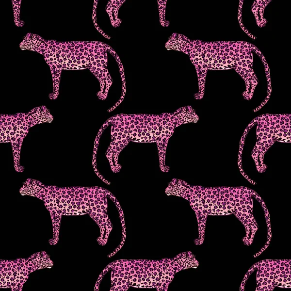 Aquarell Nahtloses Muster Mit Leoparden Animalistische Textur Nahtloses Muster Modestil — Stockfoto