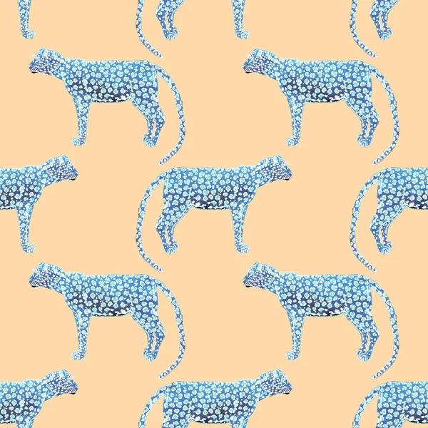 Padrão Sem Costura Aquarela Com Leopardo Textura Animalística Estilo Moda — Fotografia de Stock