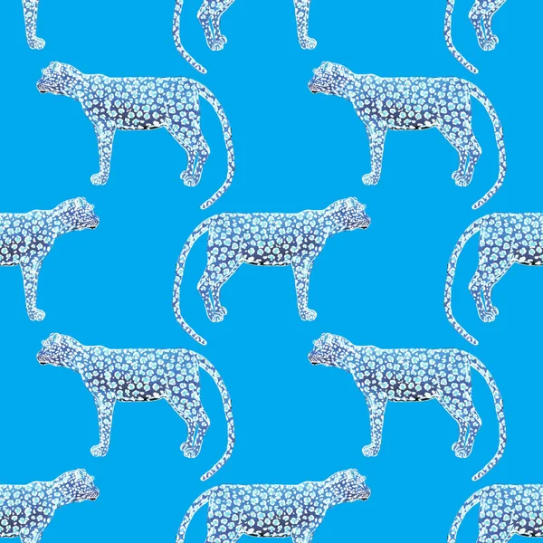 Акварель Бесшовная Леопардом Животная Текстура Мода Стиль Безшипный Узор Леопардовый — стоковое фото