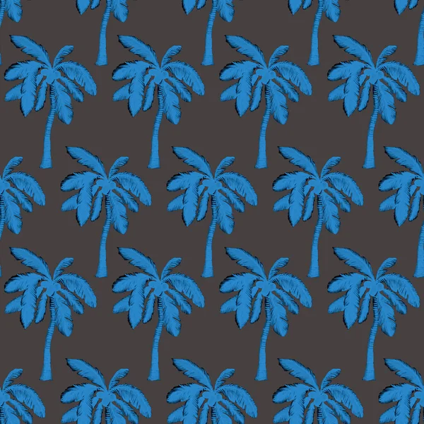 Watercolor seamless pattern with palms in modern style. Watercolor botanical design. Tropical color print. Exotic tropical palm tree. Exotic jungle wallpaper. Great design for any purposes.