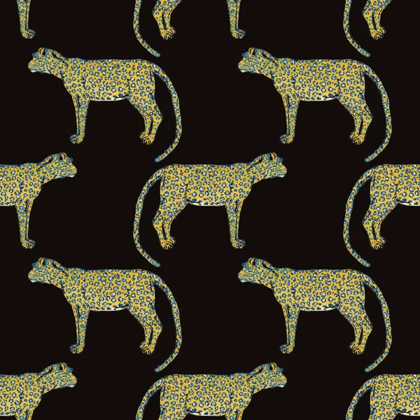 Aquarell Nahtloses Muster Mit Leoparden Animalistische Textur Nahtloses Muster Modestil — Stockfoto