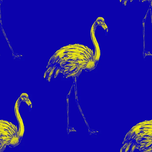 Schönes Aquarellmuster Mit Flamingo Zur Dekoration Aquarell Animalistischer Hintergrund Aquarell — Stockfoto