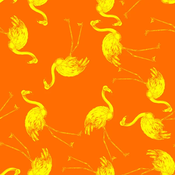 Dekorasyon Tasarımı Için Flamingo Ile Harika Bir Suluboya Deseni Suluboya — Stok fotoğraf