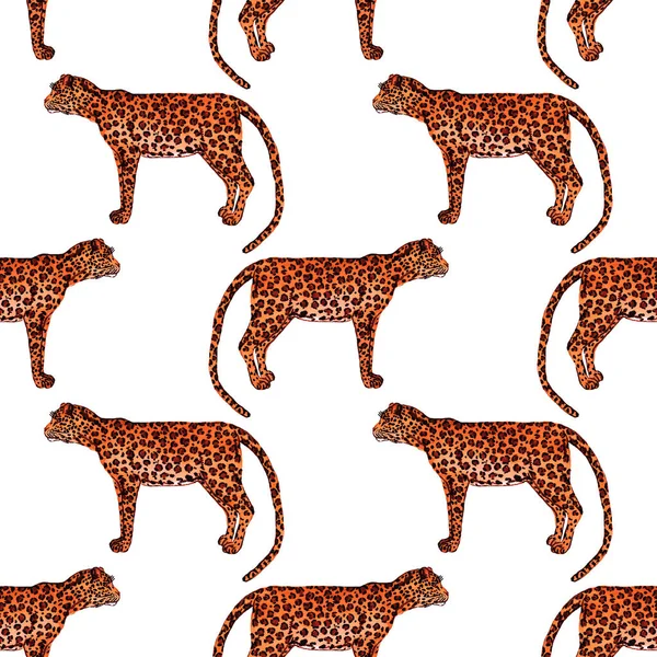 Patrón Sin Costura Acuarela Con Leopardo Textura Animal Patrón Sin — Foto de Stock