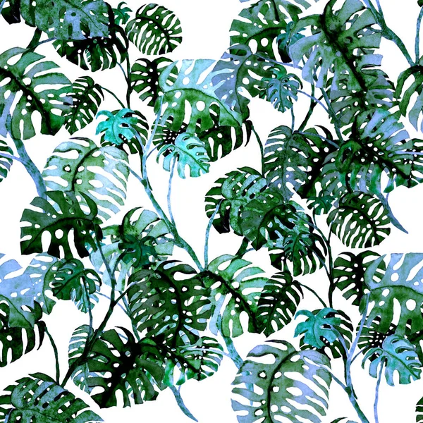 Watercolor Seamless Pattern Palms Modern Style Watercolor Botanical Design Tropical — Stock Photo, Image