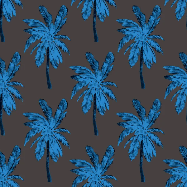 Watercolor Seamless Pattern Palms Modern Style Watercolor Botanical Design Tropical — Stock Photo, Image