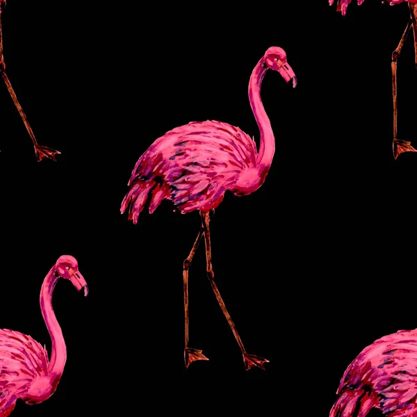 Piękny Akwarelowy Wzór Flamingiem Dekoracji Akwarelowe Tło Zwierzęce Ilustracja Akwareli — Zdjęcie stockowe