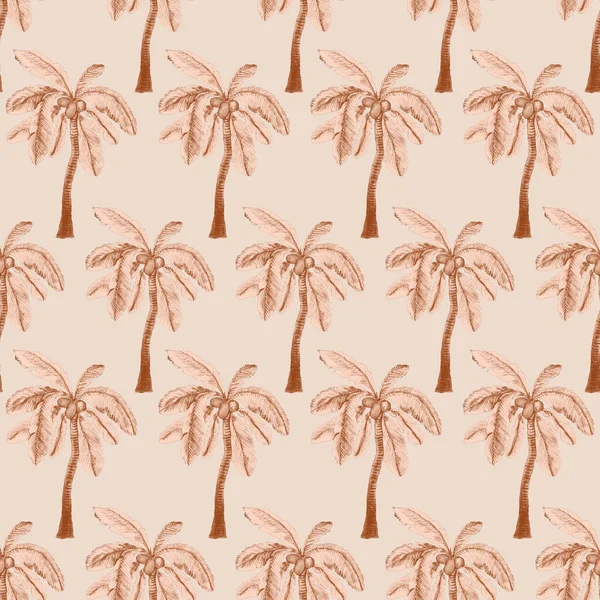 Watercolor Seamless Pattern Palms Modern Style Watercolor Botanical Design Tropical — Stock Photo, Image