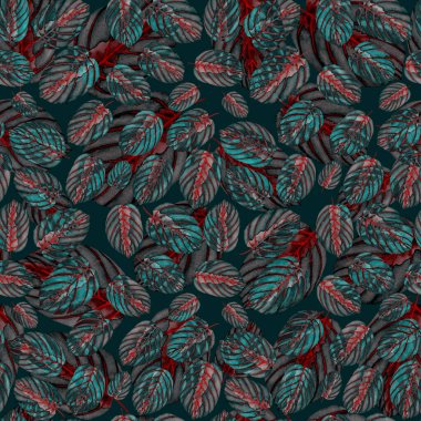 Tekstil tasarımı için suluboya tropikal yaprakları ve çiçekleri olan modern, soyut, dikişsiz desen. Geçmişe dönük parlak yaz geçmişi. Orman yaprakları çizimi. Mayo botanik tasarımı. Antika egzotik baskı.