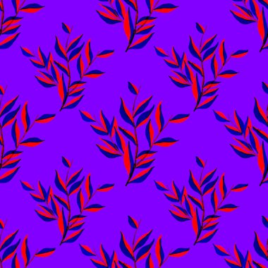 Tekstil tasarımı için suluboya tropikal yaprakları ve çiçekleri olan modern, soyut, dikişsiz desen. Geçmişe dönük parlak yaz geçmişi. Orman yaprakları çizimi. Mayo botanik tasarımı. Antika egzotik baskı.