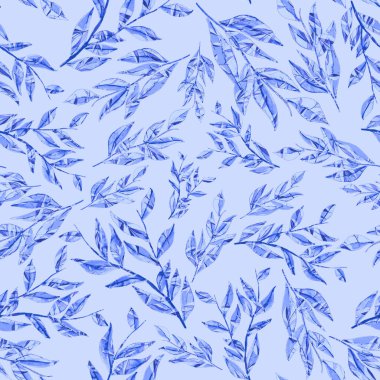 Tekstil tasarımı için suluboya tropikal yaprakları ve çiçekleri olan modern, soyut, dikişsiz desen. Geçmişe dönük parlak yaz geçmişi. Orman yaprakları çizimi. Mayo botanik tasarımı. Antika egzotik baskı.