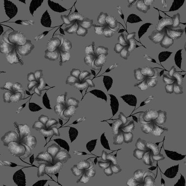 Tekstil tasarımı için suluboya tropikal yaprakları ve çiçekleri olan modern, soyut, dikişsiz desen. Geçmişe dönük parlak yaz geçmişi. Orman yaprakları çizimi. Mayo botanik tasarımı. Antika egzotik baskı.