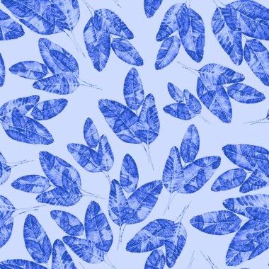 Tekstil tasarımı için suluboya tropikal yaprakları ve çiçekleri olan modern, soyut, dikişsiz desen. Geçmişe dönük parlak yaz geçmişi. Orman yaprakları çizimi. Mayo botanik tasarımı. Antika egzotik baskı.