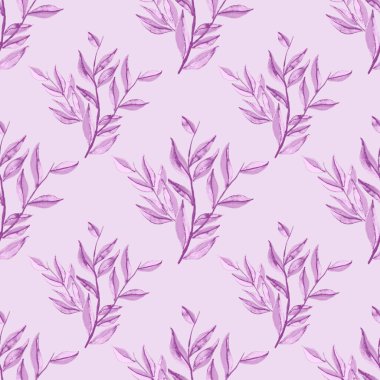 Tekstil tasarımı için suluboya tropikal yaprakları ve çiçekleri olan modern, soyut, dikişsiz desen. Geçmişe dönük parlak yaz geçmişi. Orman yaprakları çizimi. Mayo botanik tasarımı. Antika egzotik baskı.