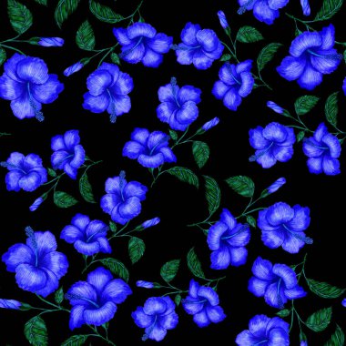 Tekstil tasarımı için suluboya tropikal yaprakları ve çiçekleri olan modern, soyut, dikişsiz desen. Geçmişe dönük parlak yaz geçmişi. Orman yaprakları çizimi. Mayo botanik tasarımı. Antika egzotik baskı.