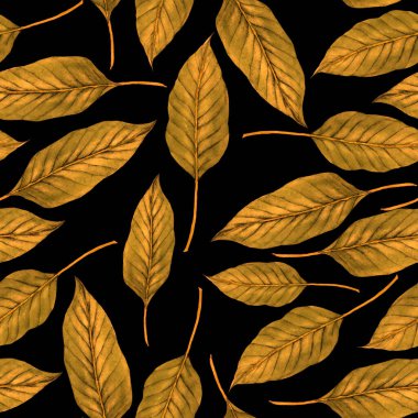 Tekstil tasarımı için suluboya tropikal yaprakları ve çiçekleri olan modern, soyut, dikişsiz desen. Geçmişe dönük parlak yaz geçmişi. Orman yaprakları çizimi. Mayo botanik tasarımı. Antika egzotik baskı.